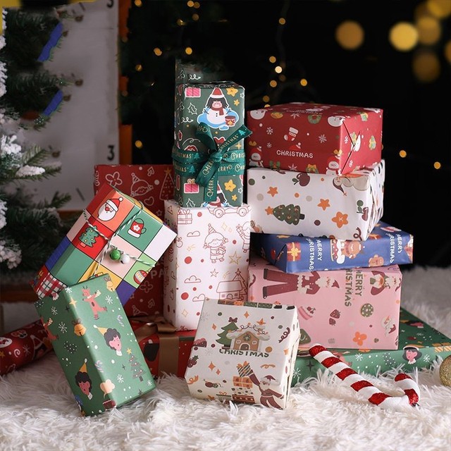 6Pcs Christmas gift wrapping paper gift box extra large wrapping paper book  paper DIY handmade paper photography background pap - AliExpress